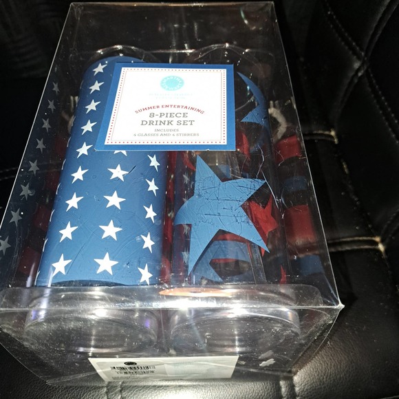 NEW In Box still sealed - Set of 4 Martha Stewart Tea Glasses & Stirrers - Picture 4 of 9